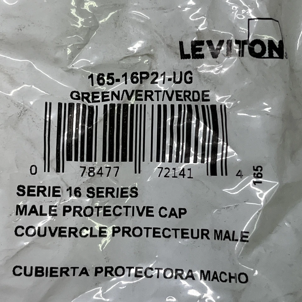 (UP TO 5) Leviton 16P21-UG Cam Type Male Protective Cap, Green - Image 2 of 4