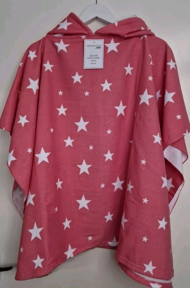 Dreamscene OHS Blush Star Niños Poncho con Capucha Toalla Niños Playa Bata de Natación Foto 2 de 4