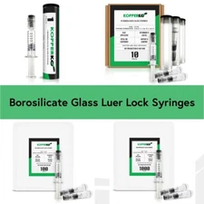 Kopperko 1ml Borosilicate Glass Syringes - Luer Lock, Glue Syringes, Leak Free