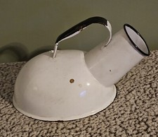 Vintage Urinal Male Enamel Metal Flat Bottom Bedpan Hospital Pan