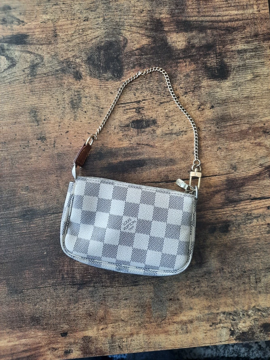 Louis Vuitton Pochette Accessories White Damier Azur Bag