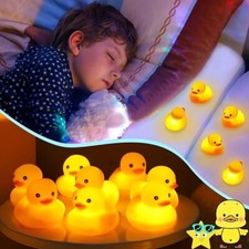 LED Rubber Ducks Light up Yellow 4 pcs with Charging Cable
