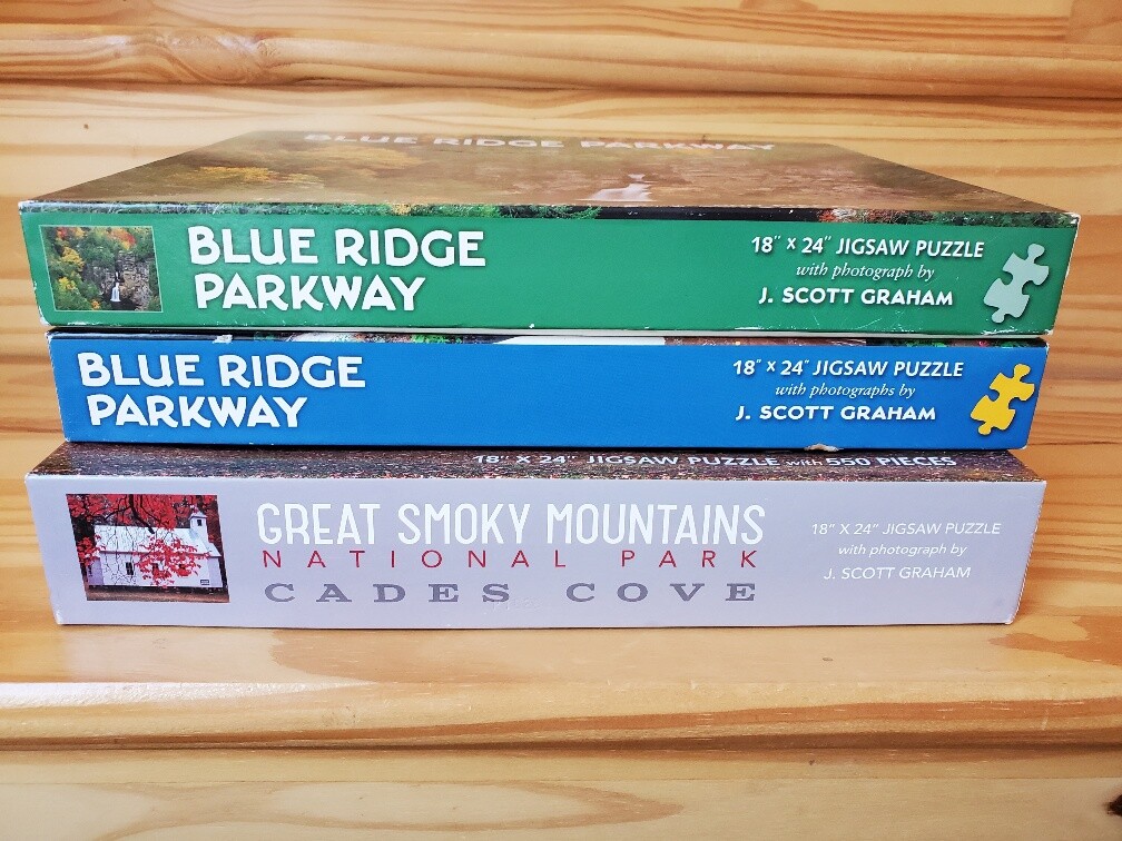 Set of 3 Jigsaw Puzzles J Scott Graham Blue Ridge Parkway & Great Smoky