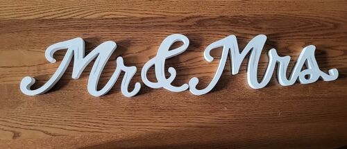 Mr and Mrs Wedding Wooden Sign Wood Letters Decor Table Top Standing Party Props