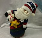 Patriotic Plush Fabric Free-Standing Santa - Red White Blue & Green Christmas  — photo 8