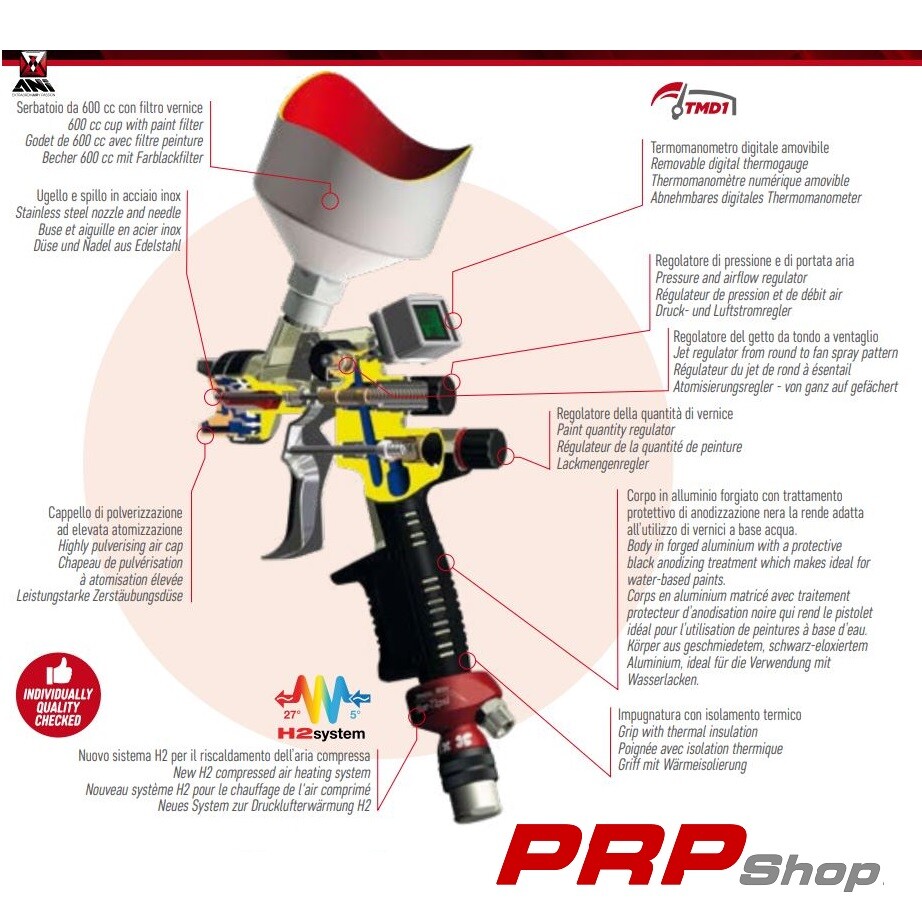Pistola A Spruzzo NTOOLS SPRAYGU NNVE Di Alta Qualà 1.3mm Spruzzatore Di Vernice Per Auto Strumento Di Verniciatura Per Aerografo Per Base D'acqua Per Rivestimento Di Base Airless - Foto 6