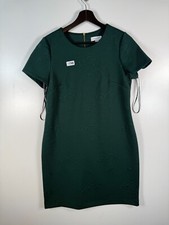 Calvin Klein Womens Sheath Dress Short Sleeve Career Wear Green Sz 10 18x36
