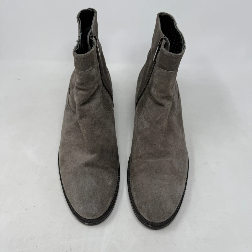 Aquatalia Luxe Mujer 11 Zapato Gris Gamuza Tirar en Lateral Cremallera Botín al Tobillo Foto 3 de 4