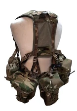 Airborne Army Webbing British Assault Camo Belt Yoke & Assorted Pouches (5)