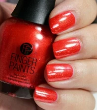 3-pack Finger Paints Nail Lacquer Vermillion $  DISCONTINUED, Red w/Gold Shimmer