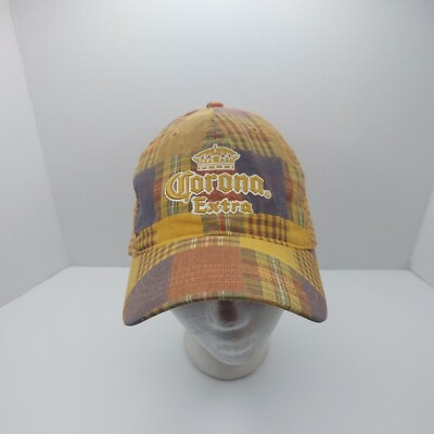 Corona Extra Snap back Hat Cap Plaid Color Block Mesh Back