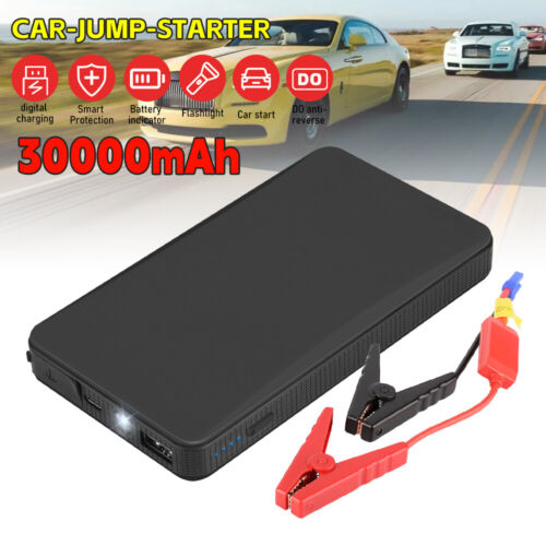 30000mAh Mini Slim Car Jump Starter Engine Battery Charger Power Bank Portable
