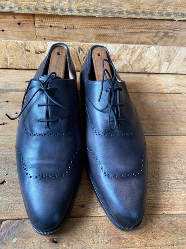Berluti zapatos de vestir oxford pátina negro gris corte entero Reino Unido 7 EE. UU. 8 - Imagen 3 de 21