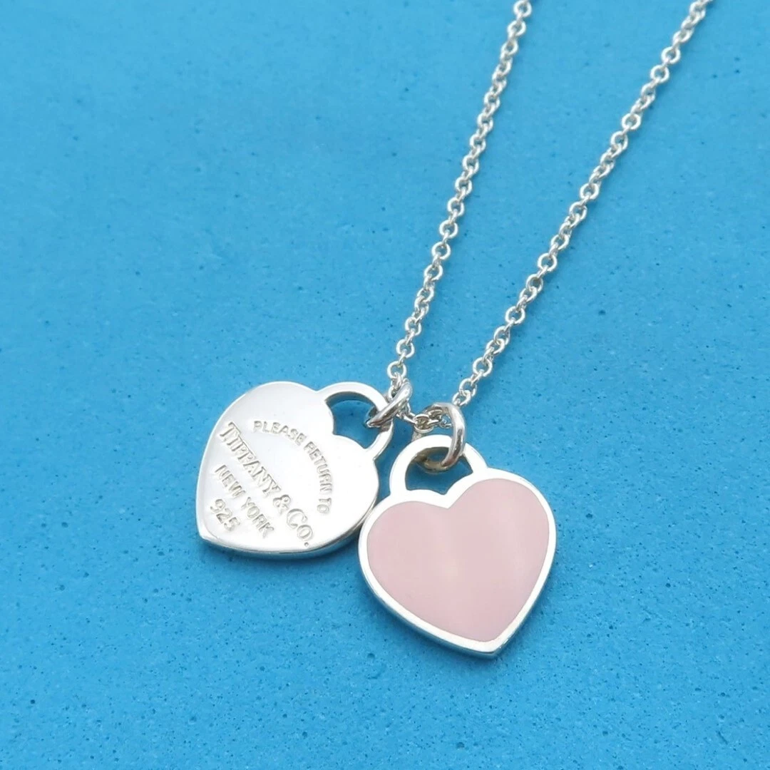 Tiffany and co necklace pink heart best sale