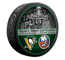 PITTSBURGH PENGUINS NEW YORK ISLANDERS 2021 STANLEY CUP PLAYOFFS DUELING PUCK