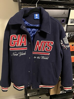Kith x NFL Giants Wool Collared Coaches Jacket Brand New Size
