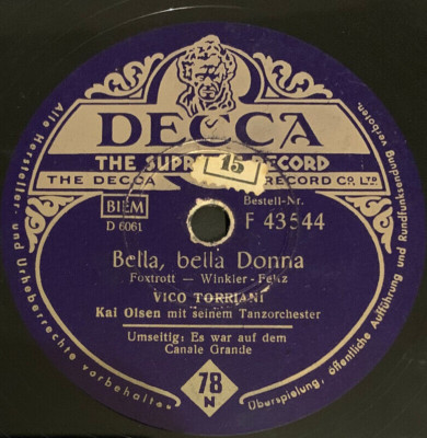 Vico Torriani - Beautiful Woman / It Was On the Grand Canal