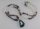 Artisan Made  Sterling Silver Labradorite Pendant Bead Necklace — photo 2