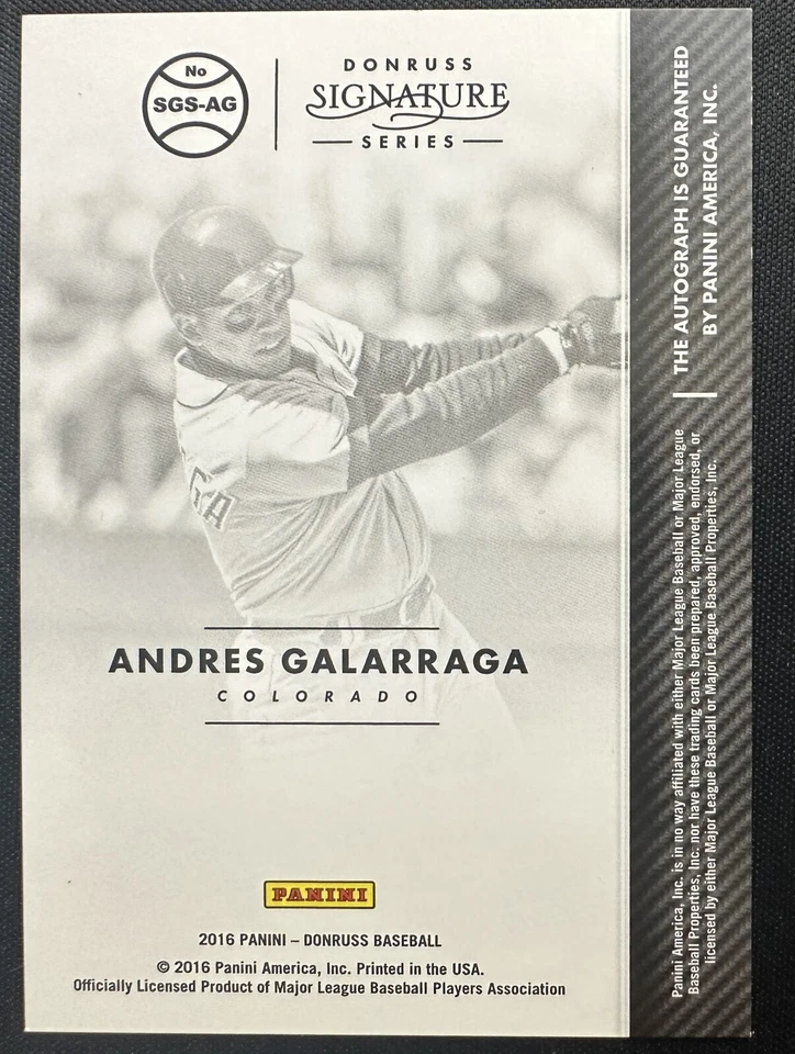 Alex Galarraga Gold Signature 2016 Donruss Signature Auto Rockies #2/5 Foto 2 de 3