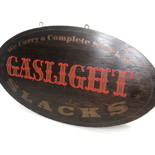 Vintage Gaslight Slacks Wooden Sign Double Sided 60’s Advertisement 21x11” RARE! - Picture 4 of 9