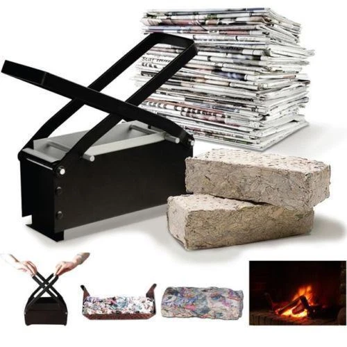 Paper Log Briquette Maker – Heavy Duty Fire Brick Press Eco Wood Burning  Fuel | eBay
