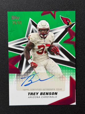 2026 Topps Flagship Football Trey Benson NFL Stars Auto Green /99 Cardinals