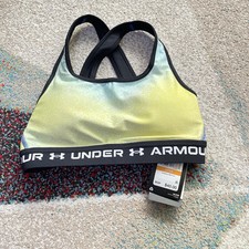 Under Armour Women  s Crossback Mid Support Sports Bra Size S NWT