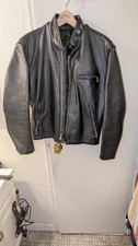 Schott NYC 641 Classic Racer Leather Motorcycle Jacket Size 42