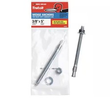 15 Pack OfRed Head 3/8 In. x 5 In. Zinc Wedge Anchor Bolts 50084