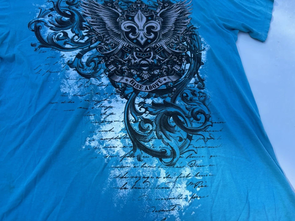 Vintage Y2K Style Shirt Mens Large Blue Route 66 Grunge Cybercore Punk Hip Hop - Image 3 of 4