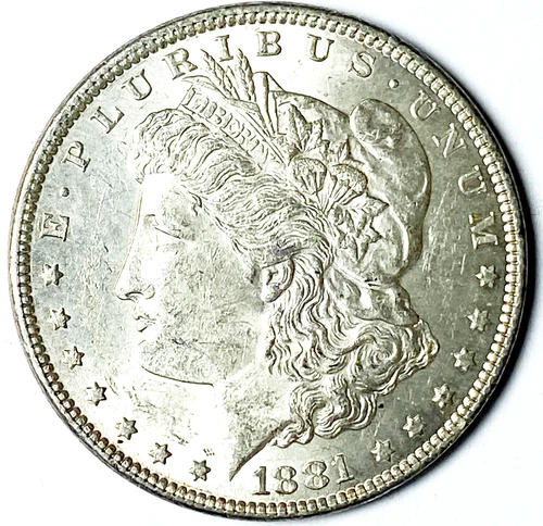1881 $1 Morgan Silver One Dollar US Coin Philadelphia AU