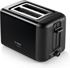 Bosch DesignLine 2-Slice Toaster, Stainless Steel, 970 W, Black - TAT3P423GB