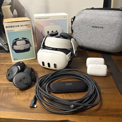 Quest 3 VR Bundle (Head-straps, batteries, case, more)
