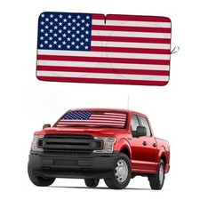 Foldable USA Flag Car Windshield Sun Shade - Large USA Flag