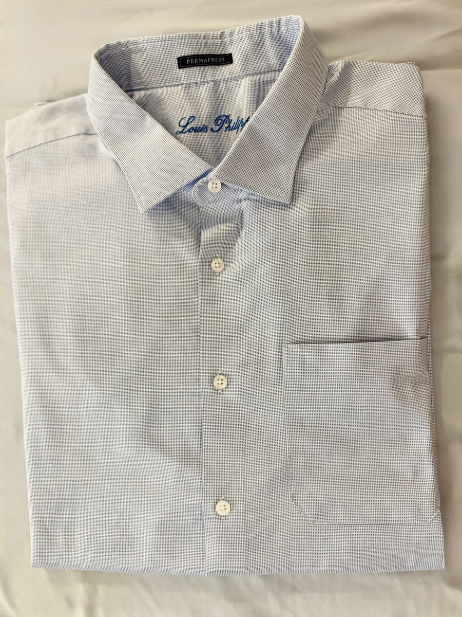 louis philippe dress shirt Louis Philippe Mens Long Sleeve Navy Button Front Dress Shirt 42 CM