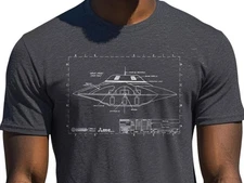 Bob Lazar UFO Shirt Sport Model Area 51 Science Tee Alien UAP Blueprint Schemati