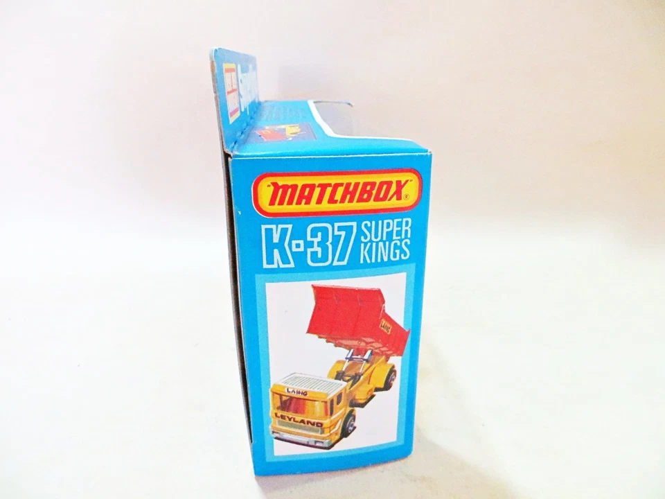 MATCHBOX SUPERKINGS K37 'LEYLAND TIPPER - LAING'. RED/YELLOW. VINTAGE. MIB/BOXED - Image 4 of 4