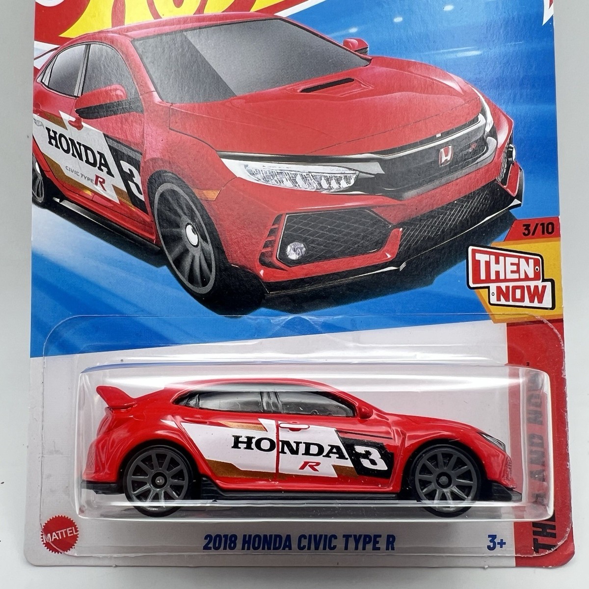 2025 Hot Wheels Red 2018 Honda Civic Type R 123/250 Then And Now 3