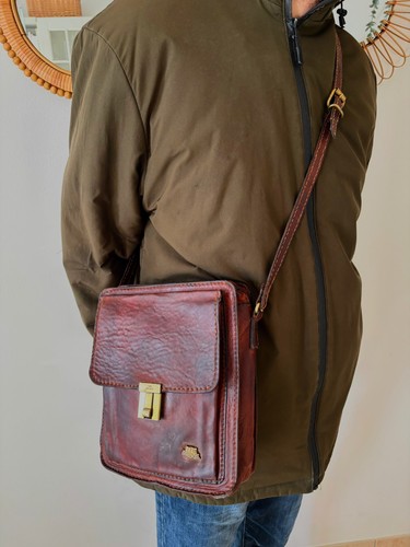 Borsa a tracolla vintage The Bridge in pelle anni 60 Made In Italy