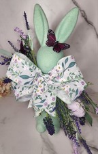 Flocked Mint Easter Bunny Centerpiece with Florals and Bow