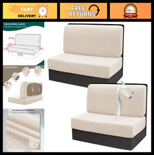 Waterproof RV Dinette Cushion Covers Set of 2, Stretch Replacement Seat Covers f