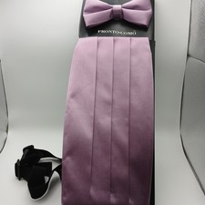 NIB - Pronto Uomo Lavender Tuxedo Bowtie and Cummerbund Set -New