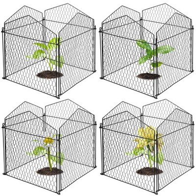 4 Packs Chicken Wire Cloche Plant Protectors from Animals Garden Plant Cage P...