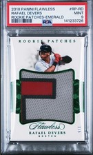 2018 Panini Flawless - Rookie Patches Rafael Devers #RP-RD Emerald 1/5 POP 1 PSA
