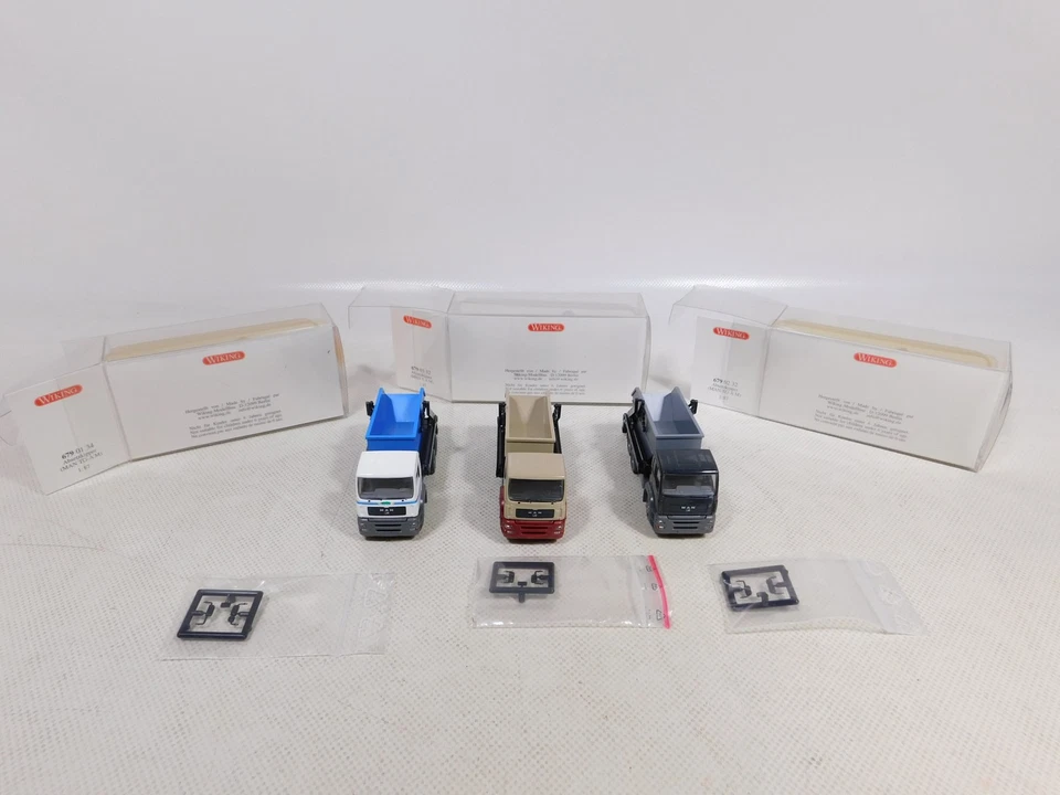 Mint Box Wiking 1:87 H0 3x Absetzkipper MAN 679 01 34 679 02 32 03 32 #EG876-0,5 - Image 4 of 4