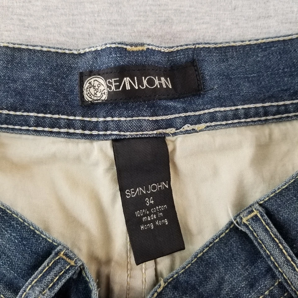 Sean John Jeans Men's Sz 34 VTG Dark Wash 100% Cotton Normcore High Quality Nice - Image 3 of 4