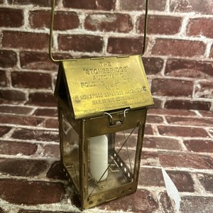 Candle Lamp Vintage Style Folding Brass Candle Lantern with Handle EUC