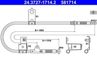 ATE Bremsseil Seilzug Feststellbremse 24.3727-1714.2 FüR Micra K11 Nissan 2 16V
