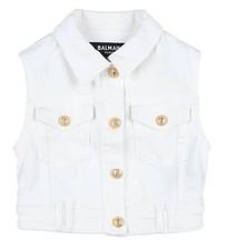 Balmain Paris White Denim Vest 6A Kids