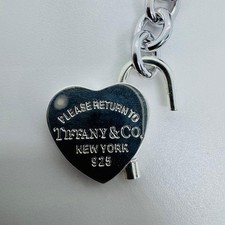 Bracciale Tiffany & Co. Cuore Tag Charm Catena 7,4" Argento Sterling 925 Usato